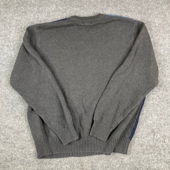 Dockers Sweater Mens XL Blue Gray Colorblock Crewneck Cotton Knit Pullover - Picture 5 of 6